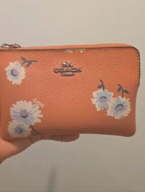 Coach Wristlet Bag With Flower Print